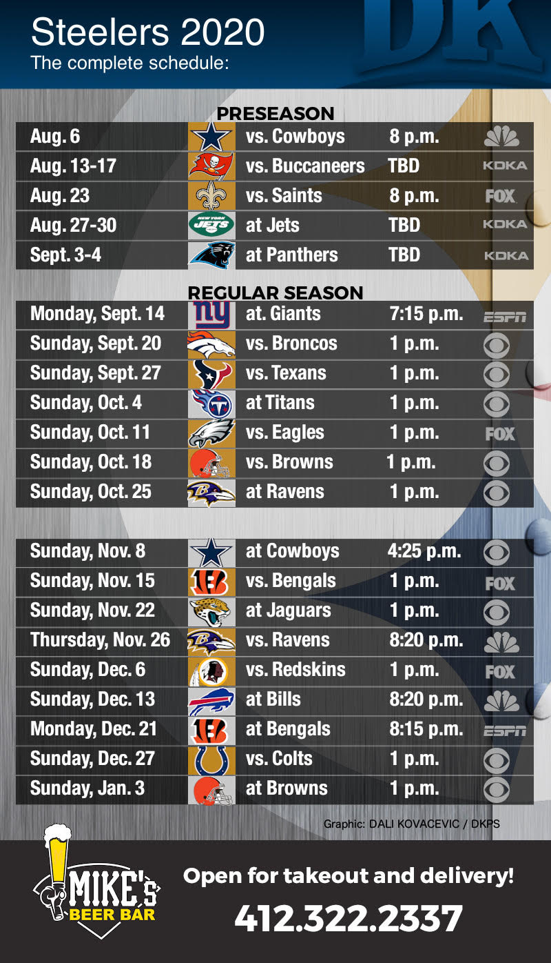 Steelers Schedule 2020 – Mike's Beer Bar